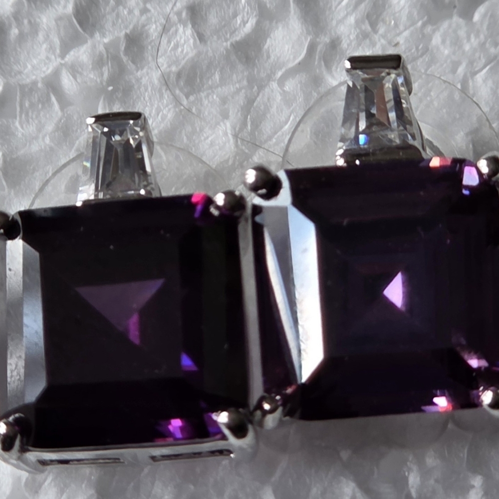 Amethyst Square Gemstone Earrings